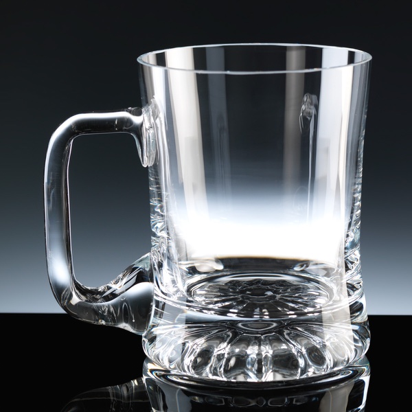 Balmoral Glass Mouth Blown Waisted 10oz Tankard, Single, Satin Boxed