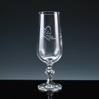 Crystal Gifts 6oz Champagne Flutes My Mum, Single, Silver Boxed