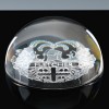 Heraldic Crest Gift Lead Crystal Dome Paperweight, Single, Satin Boxed
