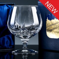 Inverness Crystal Flame Fully Cut 24% Lead Crystal 10oz Brandy, Single, Satin Boxed
