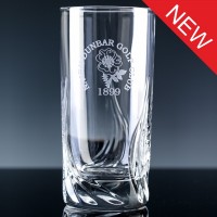 Inverness Crystal Flame Panelled 24% Lead Crystal 12oz Hiball, Single, Blue Boxed