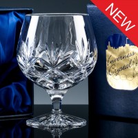 Inverness Crystal Traditional Fully Cut 24% Lead Crystal 10oz Brandy, Single, Satin Boxed