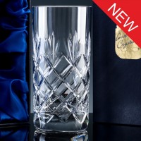 Inverness Crystal Traditional Fully Cut 24% Lead Crystal 12oz Hiball, Single, Satin Boxed