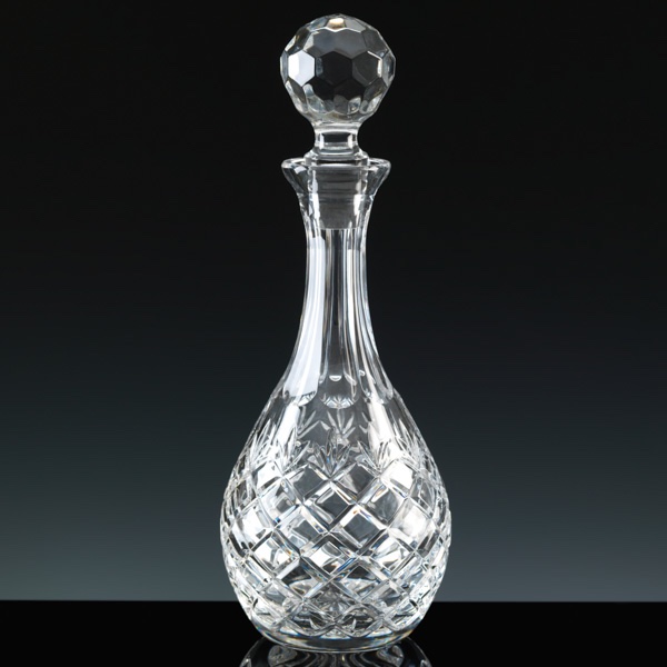 Inverness Crystal Traditional Fully Cut Wine Decanter, Blue Boxed, Single