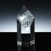 Optical Crystal Award 7 inch Fort William, Single, Velvet Casket