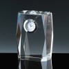Optical Crystal Award Fantasia Clock, Single, Velvet Casket